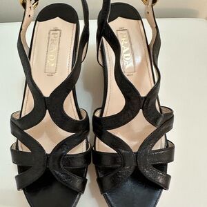 Prada Black Strappy Women's Sandals